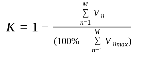Формула корекційного коефіцієнта